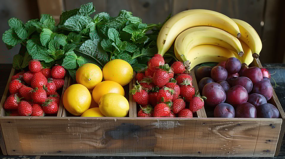 Spring vegetables and fruits