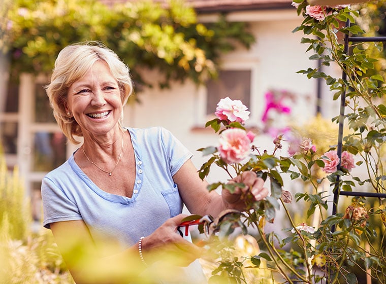 Senior woman gardening
