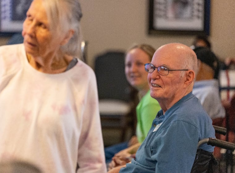 seniors in the community room